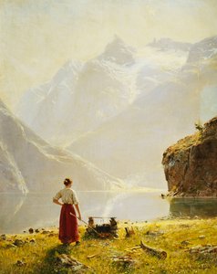 Um dia de verão em um fiorde norueguês