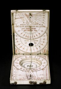 Relógio de sol bússola Tablet, Nurenberg, 1574 (ver também 259577-79) de Hans Ducher
