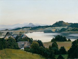 Paisagem caríntia (Lago Kraiger com Ulrichsberg) de Hans Frank