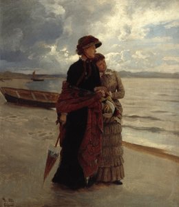 Passeio na praia, Rügen (óleo sobre tela)