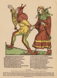 A dança do nariz (xilogravura a cores) de Hans Guldenmundt