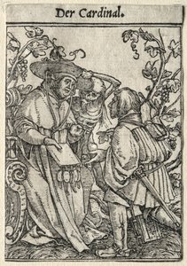 Dança da Morte: O Cardeal. de Hans Holbein