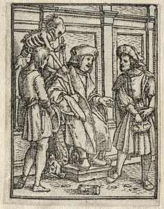 A Dança da Morte: O Cânone ou Prebendário, O Juiz. de Hans Holbein