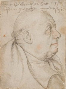 Retrato do calígrafo Leonhard Wagner, apelidado de Würtslin, monge dos Santos Ulrich e Afra em Augsburg, de perfil à direita