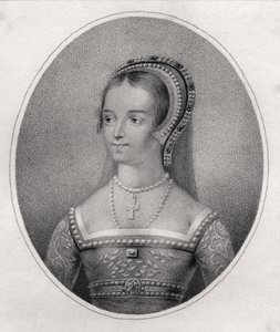 Catherine Parr, gravada por Bocquet, de "Um Catálogo dos Autores Reais e Nobres", publicada em 1806 de Hans Holbein der Jüngere