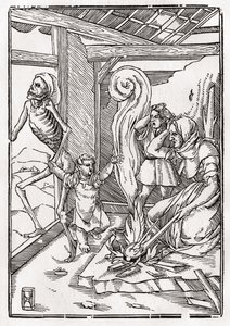 Morte vem para a criança, de &39;Der Todten Tanz&39;, publicado Basel, 1843 de Hans Holbein der Jüngere