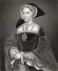 Retrato de Jane Seymour (c.1509-37) de &39;British Retratos Lodge&39;, 1823 de Hans Holbein der Jüngere