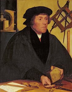 Retrato de Nicholas Kratzer (1487-c.1550) Companheiro do Corpus Christi College e mais tarde astrônomo real do rei Henrique VIII, cópia do século XIX de 1528 original no Louvre