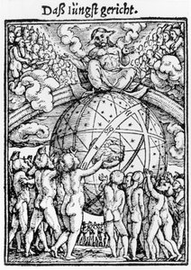 O Juízo Final, de &39;The Dance of Death&39;, gravado por Hans Lutzelburger, c.1538 de Hans Holbein der Jüngere