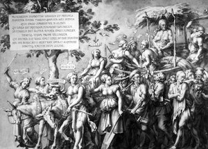 O Triunfo da Pobreza, desenhado por Jan de Bisschop, c.1650 (caneta, tinta e papel) de Hans Holbein der Jüngere