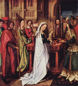 Alemão: Darstellung Christi im Tempel Altar dos Dominicanos, ala interior esquerda, painel inferior: A apresentação de Cristo no Templo de Hans Holbein the Elder