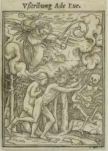 Adão e Eva expulsos do Paraíso de Hans Holbein the Younger