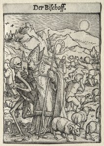 Dança da morte: O bispo de Hans Holbein the Younger