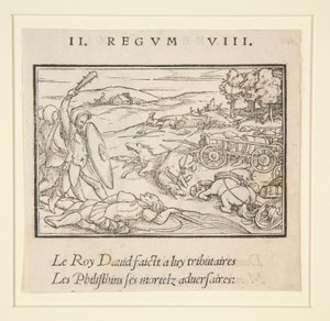 David subjuga seus inimigos (reto); Davi e Urias (verso) de Hans Holbein der Jüngere