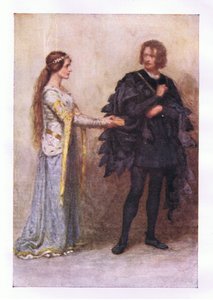 Eu, não eu, nunca lhe dei nada (Hamlet), de The Complete Works of Shakespeare publicado por George Harrap & Co Ltd, década de 1920 de Hans Holbein der Jüngere