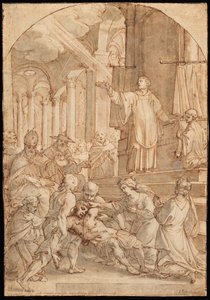 Os milagres de um santo de Hans I or Johann Rottenhammer
