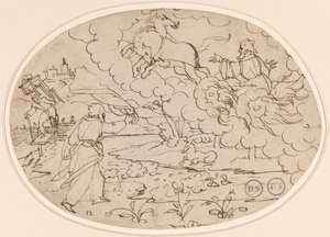 Eliseu Observando Elias na Carruagem de Fogo de Hans Jakob Nüscheler