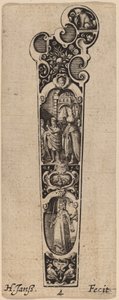 Cabo para faca ou garfo, ornamentado com figuras de Hans Janssen