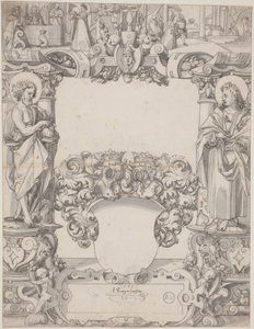 Design de vidro com São João Batista e São João Evangelista de Hans Kaspar Lang the Elder