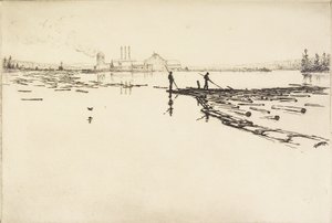 The Log Boom, c.1924 (gravura) de Hans Kleiber