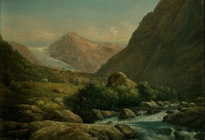 Glaciar Bondhus (óleo a bordo) de Hans Leganger Reusch
