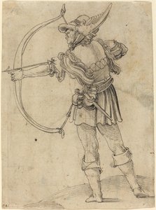 Arqueiro desenhando seu arco de Hans Leonard Schaufelein