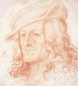 Retrato de um homem, busto, usando um chapéu,