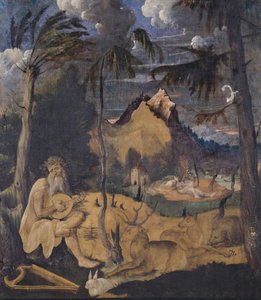 Orfeu Entre os Animais, 1519 (têmpera sobre tela) de Hans Leu
