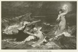 Perseguição dos Alberichs ao Anel dos Nibelungos de Hans Makart