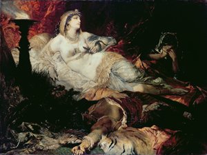 Morte de Cleópatra (óleo sobre tela) de Hans Makart