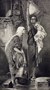 Mulheres egípcias puxando água de Hans Makart