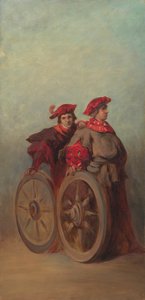 Projecto para o cortejo festivo de 1879 - Dois oficiais de Hans Makart