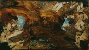 Esboço de cores para o teto "As quatro partes do mundo" de Hans Makart