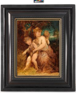 Ninfa com duas crianças de Hans Makart