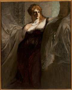 Retrato de uma jovem mulher de Hans Makart