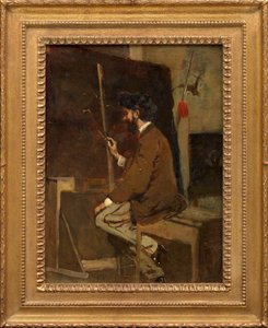 Autorretrato de Hans Makart diante de um cavalete de Hans Makart