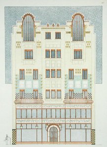 Design para um edifício de cinco andares, início do século XIX, da 