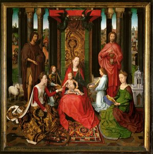 Retábulo de São João Batista e São João Evangelista (pintura sobre carvalho) de Hans Memling