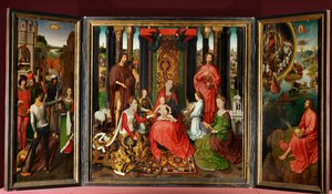 Retábulo de São João Batista e São João Evangelista ... de Hans Memling
