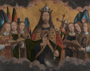 Deus Pai com anjos cantores de Hans Memling