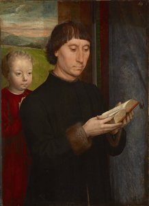 Retrato de um homem a ler de Hans Memling