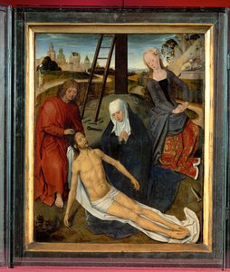 Tríptico de Adriaan Reins, um irmão do Hospital de Sint-Jans (ofegante) de Hans Memling