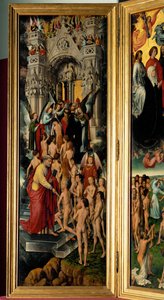 Tríptico com o Juízo Final, painel esquerdo: Receção dos Justos no Céu (tríptico sobre painel) de Hans Memling