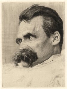 Retrato de Friedrich Nietzsche (1844 - 1900), philosophe allemand - par Hans (Johannes) Olde (1855-1917) de Hans Olde