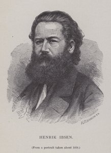 Henrik Ibsen, dramaturgo norueguês, diretor de teatro e poeta de Hans Peter Hansen