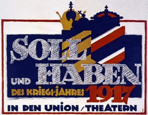 Anúncio para Soll und Haben do ano de guerra de 1917, 1917