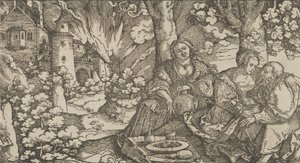 Ló e suas Filhas, c. 1530. de Hans Schäufelein the Elder