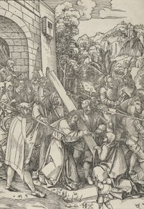 O Carregamento da Cruz. de Hans Schäufelein the Elder