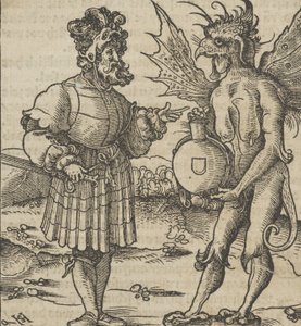 O Diabo Oferecendo Veneno a um Cavaleiro, de Hymmelwagen auff dem, wer wol leben..., 1517.