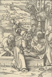 O Sepultamento, do Espelho da Paixão de Nosso Senhor Jesus Cristo, 1507 de Hans Schäufelein the Elder